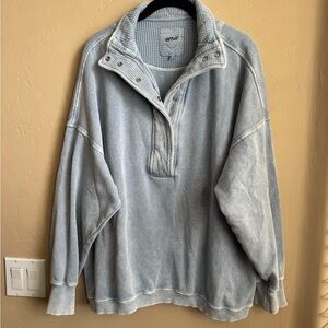Aerie Blue Sweater with Relaxed Fit